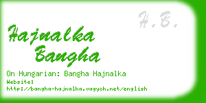 hajnalka bangha business card